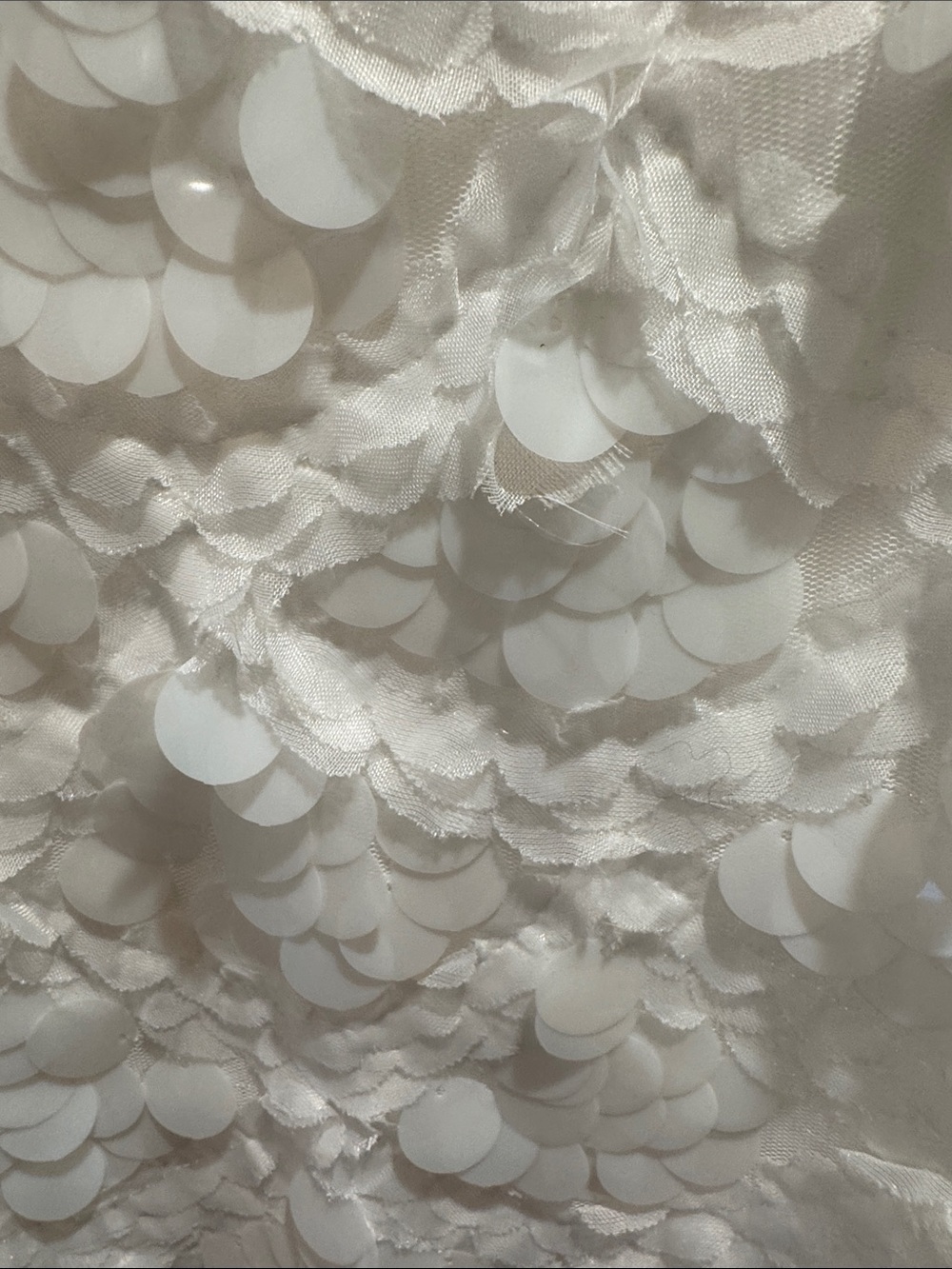 White Sequin Mini Dress with Spaghetti Straps - Picture 2 of 4